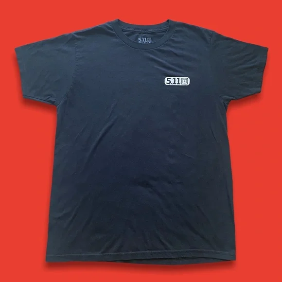 5.11 Tactical Double Sided Skull and Bones Cross Flag Short Sleeve Tee in Black - Picture 3 of 5